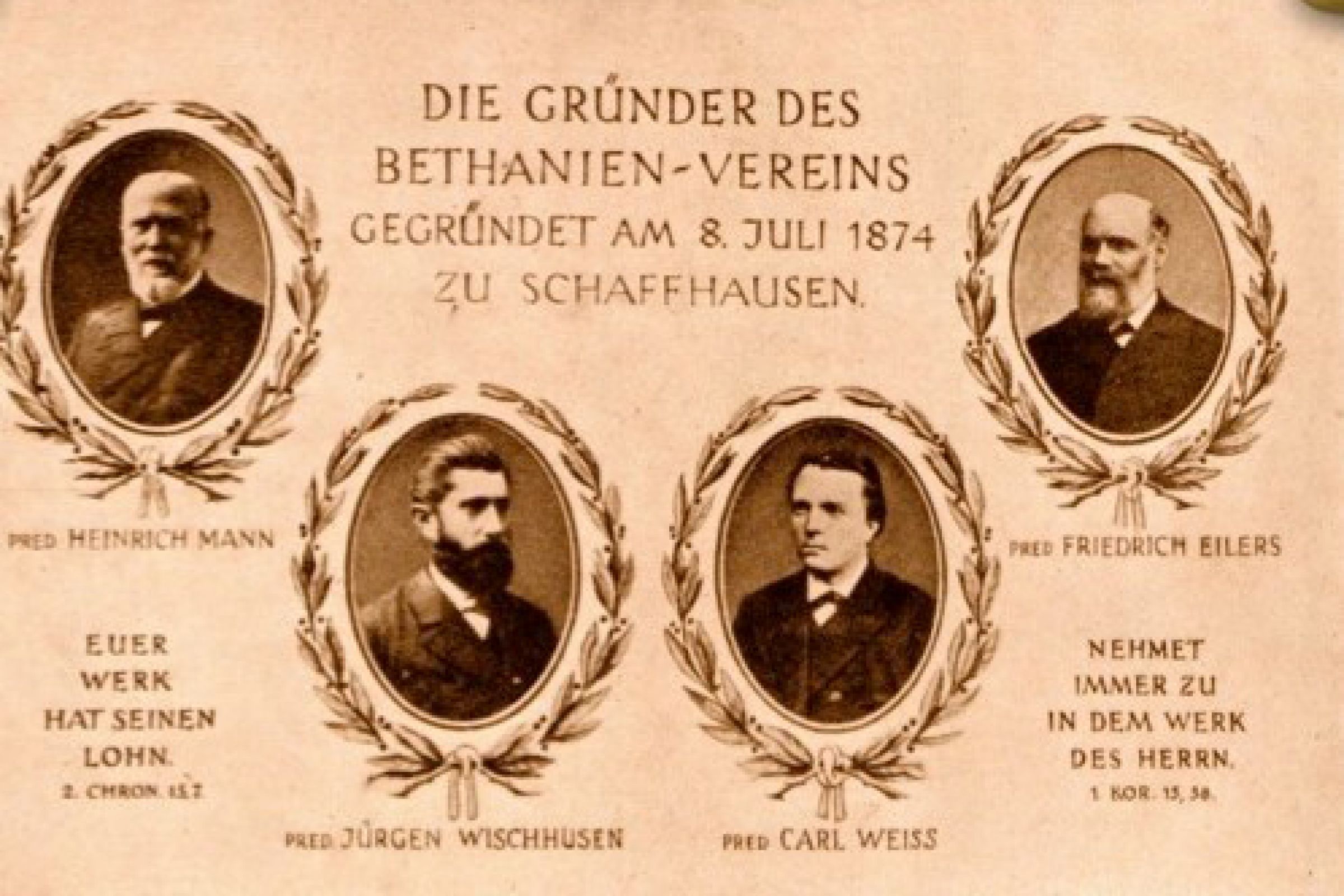 Die Gründer des Bethanien-Vereins Die vier Gründer des Bethanien-Vereins