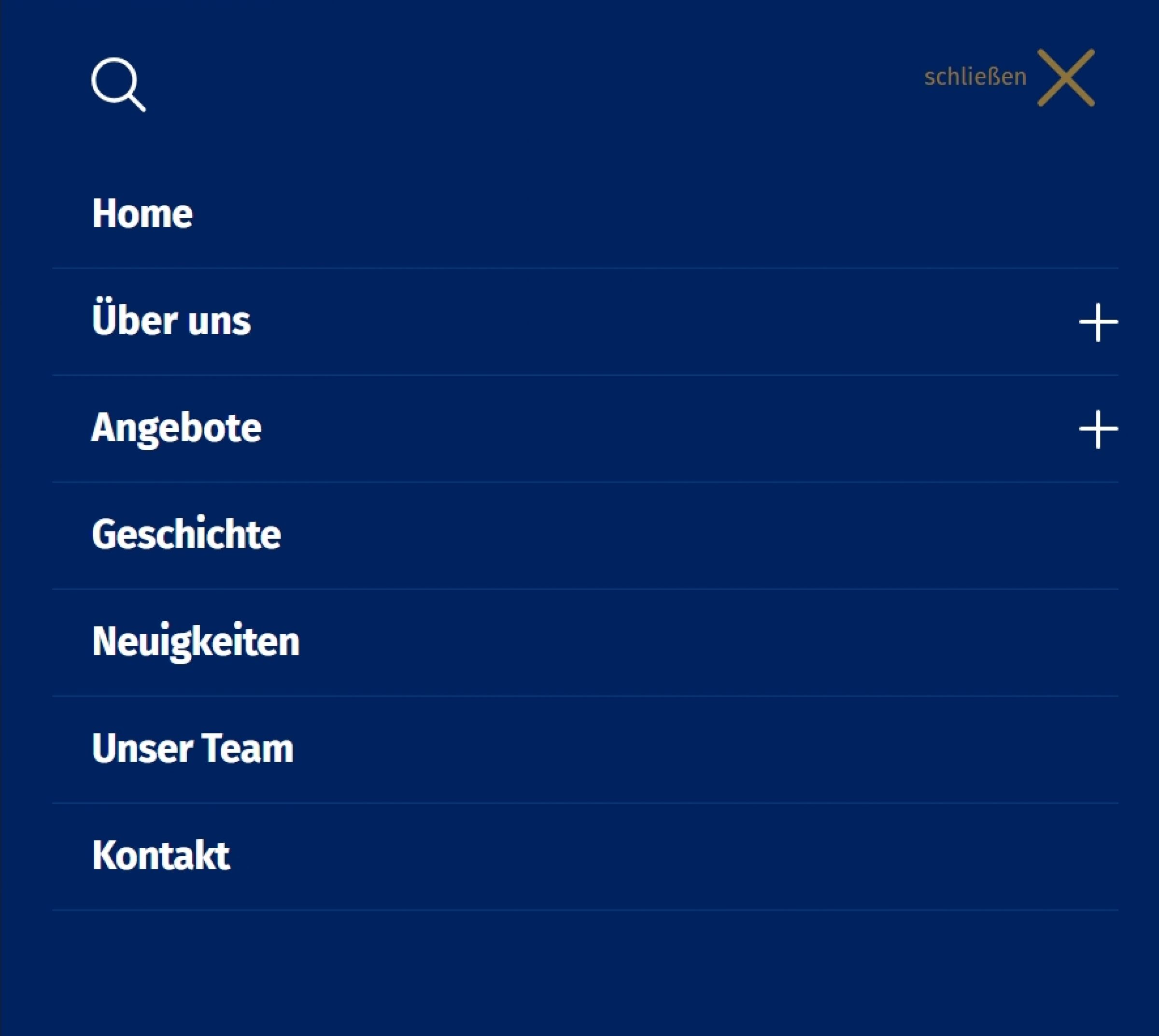 Menu Overlay Eine Übersicht der Navigation