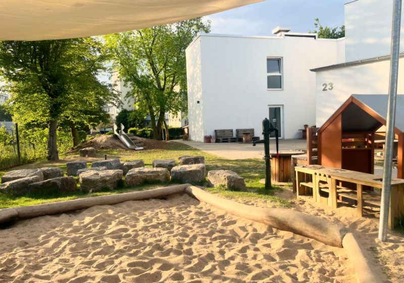 Außenansicht Kita Kranichstraße Der Außenbereich der Kita